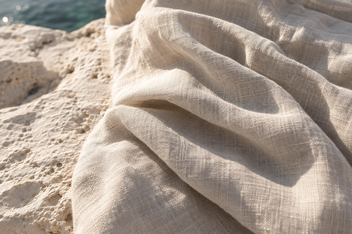 Premium European linen fabric for luxury Mediterranean clothing and linen shirts